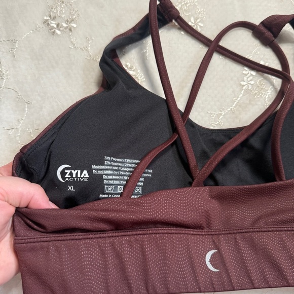 zyia active brown wave textures sports bra size XL - Picture 3 of 3